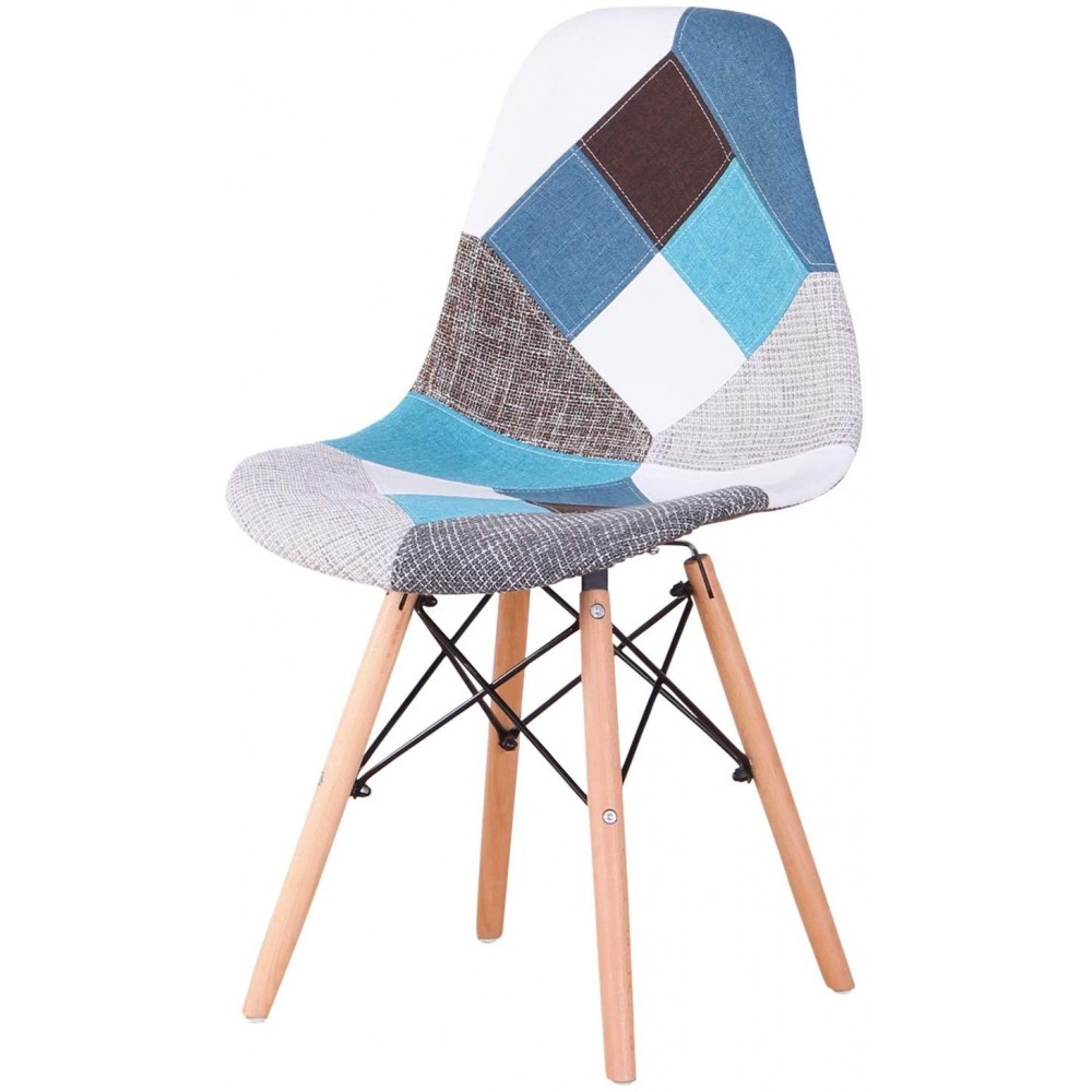 Silla Fantasy AZUL tejido patchwork 48x54x85 cm...