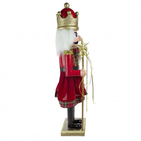 392003 Soldado cascanueces 80 cm a 110 cm en madera con cetro y purpurina