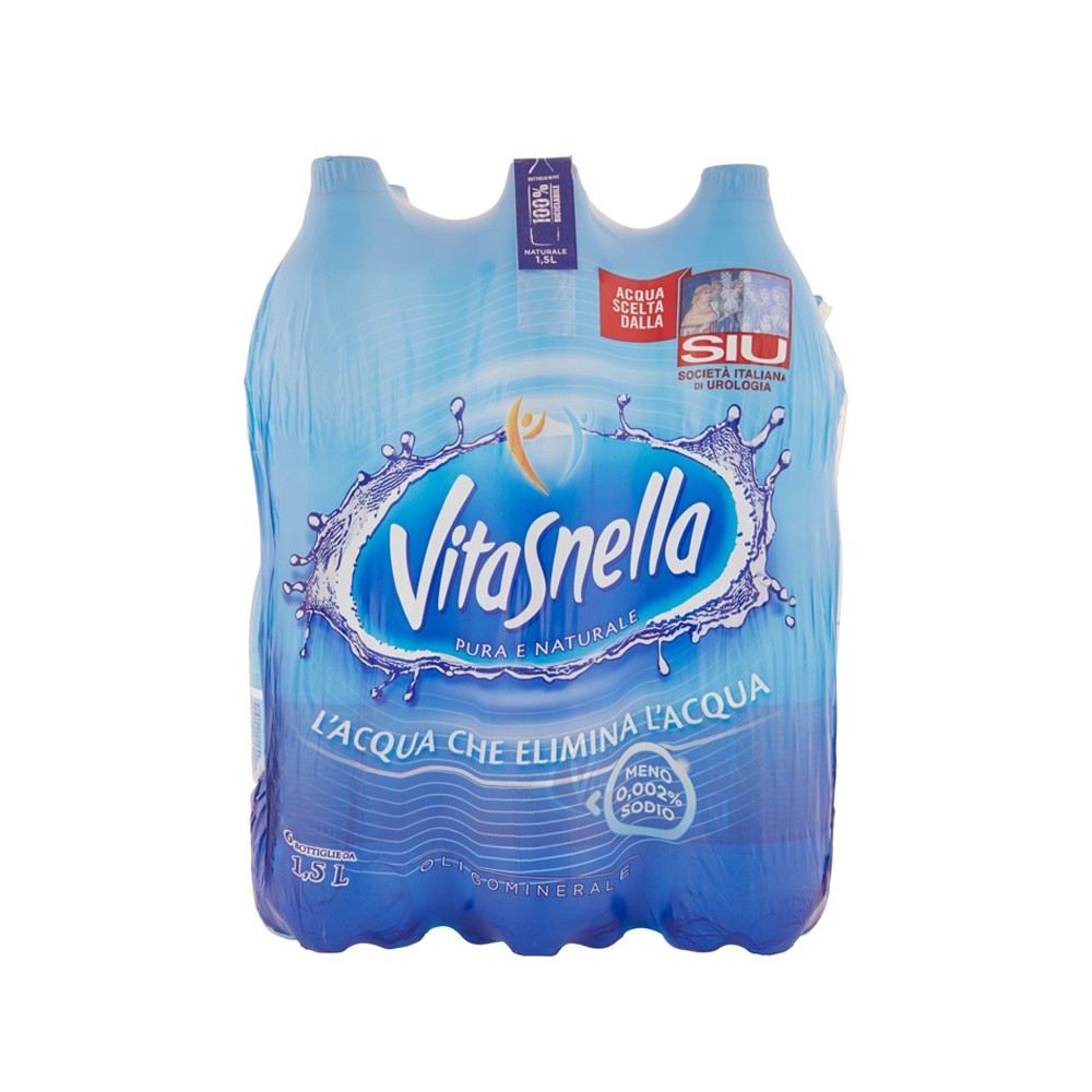 Vitasnella Agua Oligomineral Natural 1,5 Lt (Paquete de 6 Botellas)