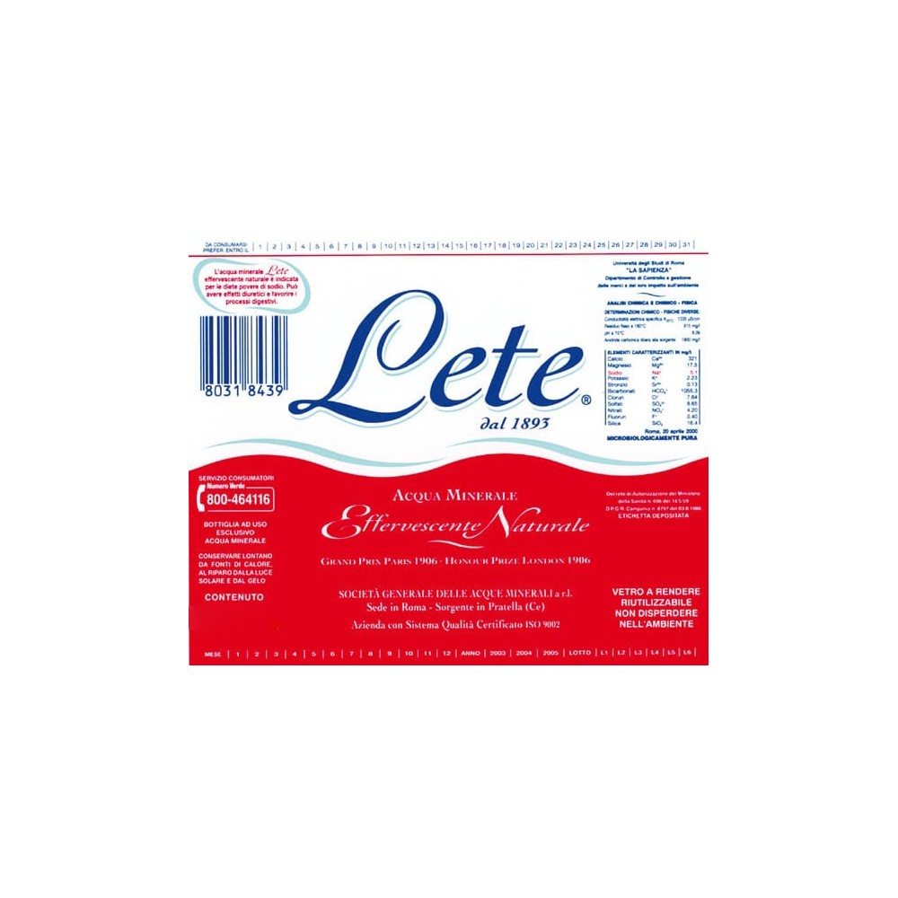 Lete Agua Mineral Natural con Gas 1,5 LT...