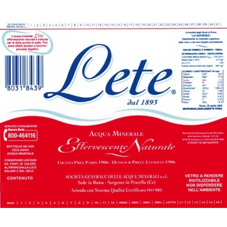 Lete Agua Mineral Natural con Gas 1,5 LT (Paquete de 6 Botellas)