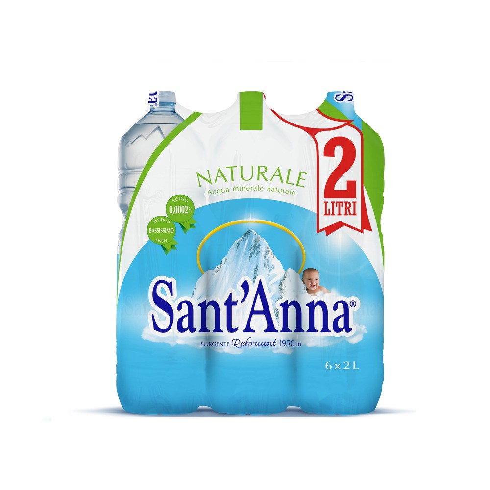 Sant 'Anna Agua Mineral Natural 2 Lt (Pack de 6 Botellas)