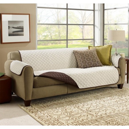 015571 Funda sofá de 2 plazas reversible con apoyabrazos - 140 X 170 CM