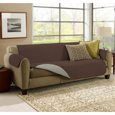 015571 Funda sofá de 2 plazas reversible con apoyabrazos - 140 X 170 CM