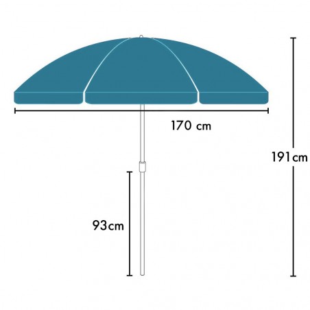 Art.253006 Sombrilla de playa con palo central de metal y en tela de nylon 170cm