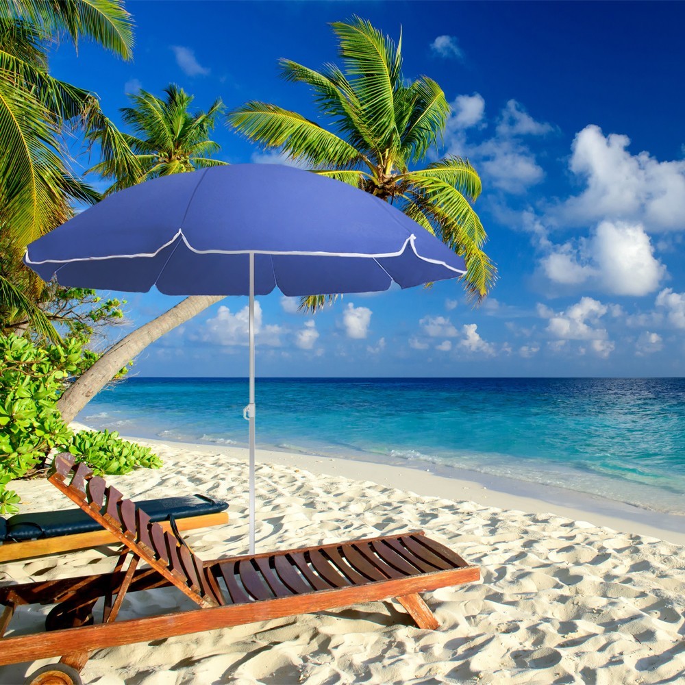 208008 Sombrilla de playa con palo central de...