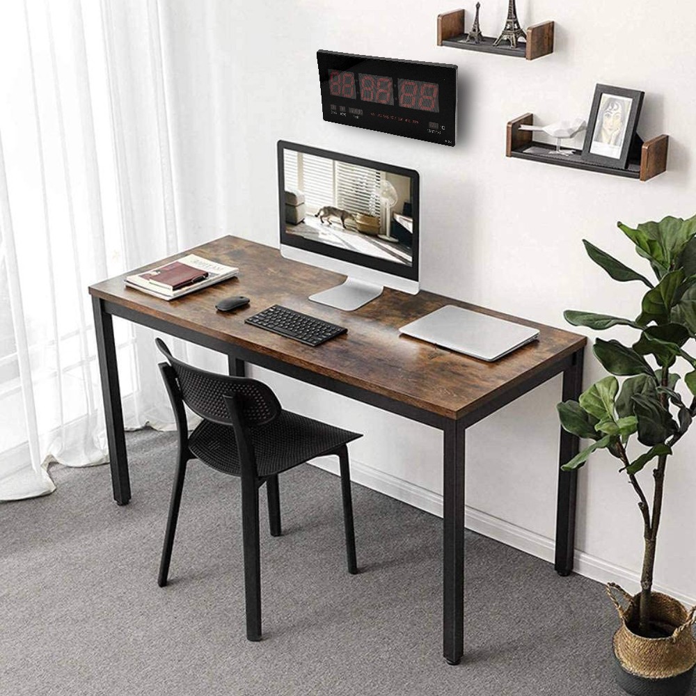 136151 Reloj de pared digital LED calendario y...