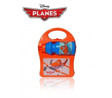 Kit fiambrera infantil para el colegio con motivo de DUSTY PLANES incluye botella de 350ml - Porta-sandwich 553-20255