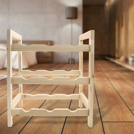 Art. 440742 Expositor en madera clara portabotellas para 9 botellas