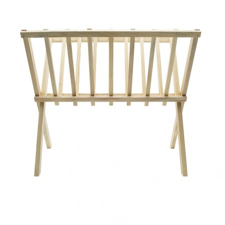 440704 Revistero organizador de suelo en madera clara plegable 22x38xH33 cm