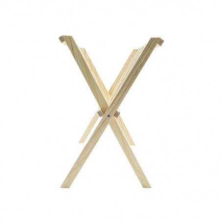 440704 Revistero organizador de suelo en madera clara plegable 22x38xH33 cm