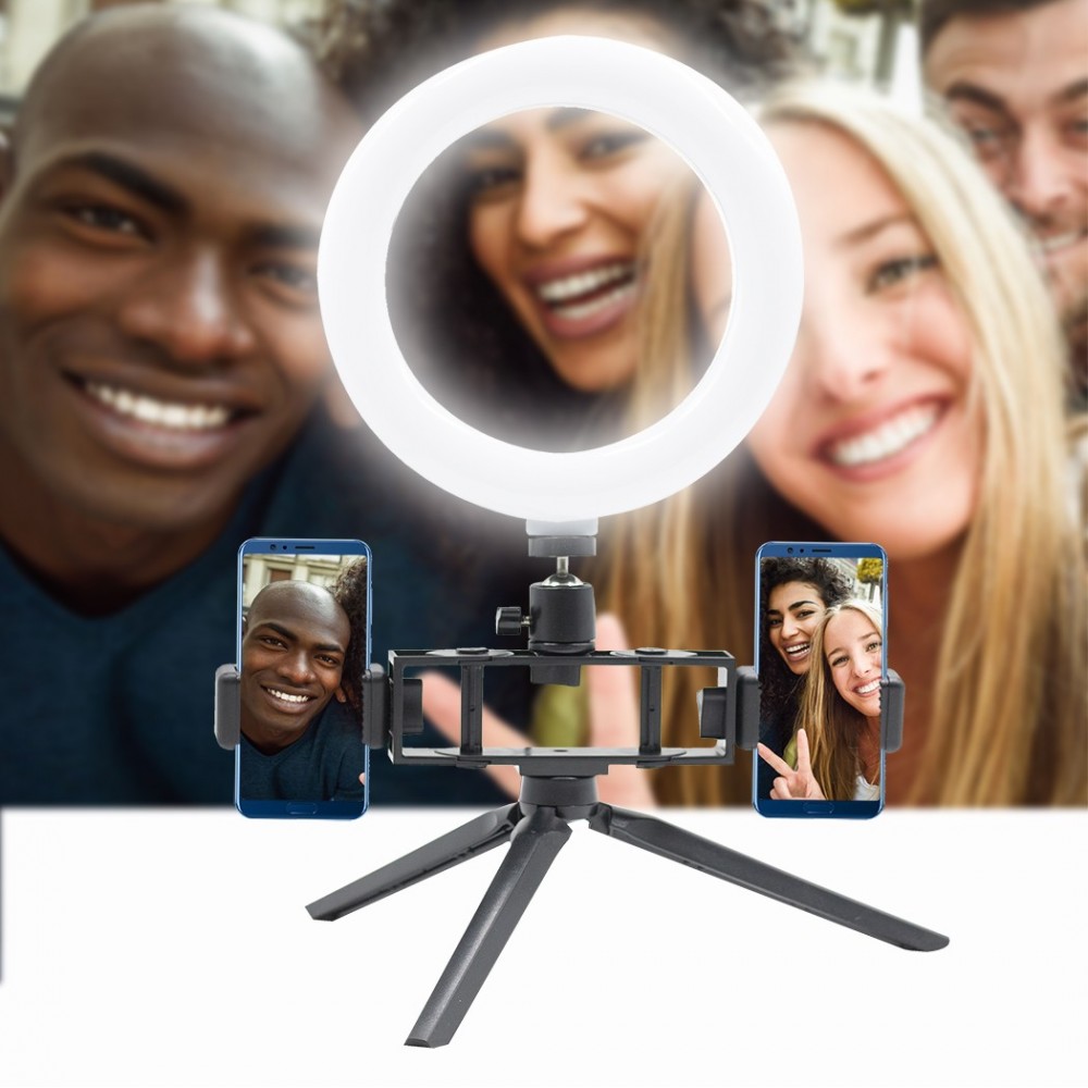 730492 Anillo LED selfie de 20 cm con 2...