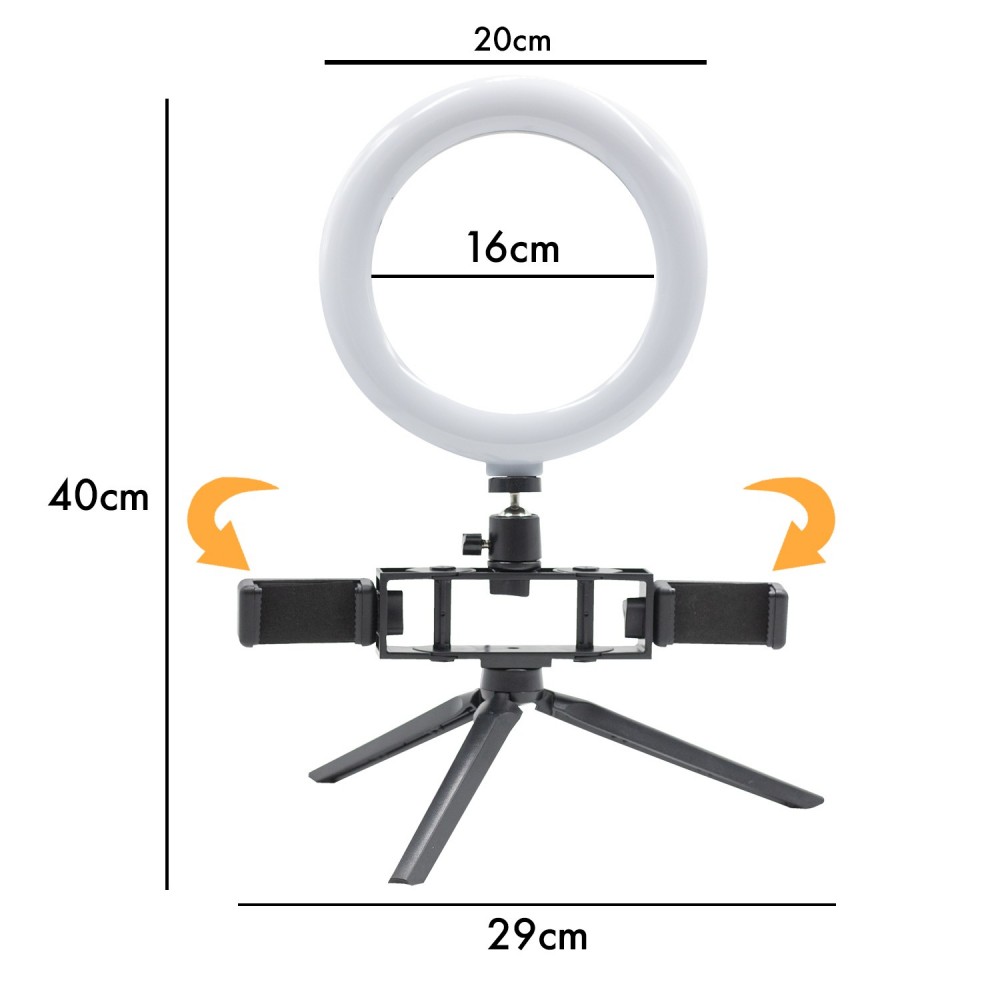 730492 Anillo LED selfie de 20 cm con 2...