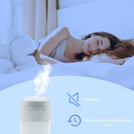 Mini humidificador 80x80x152mm Carga USB y LED colores PROFUSION HUMIDIFICADOR