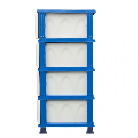 719001 Cómoda de plástico móvil de 4 cajones 37x41,5xH87,5 cm ahorra espacio