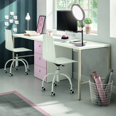 730485 Lámpara de mesa LED selfie 26 cm con temporizador y 3 modos de luz