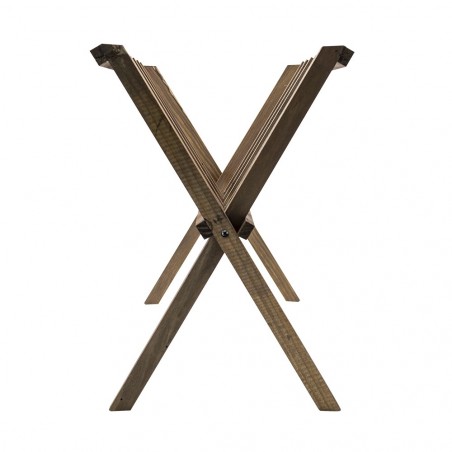 440711 Revistero organizador de suelo en madera oscura plegable 22x38xH33 cm