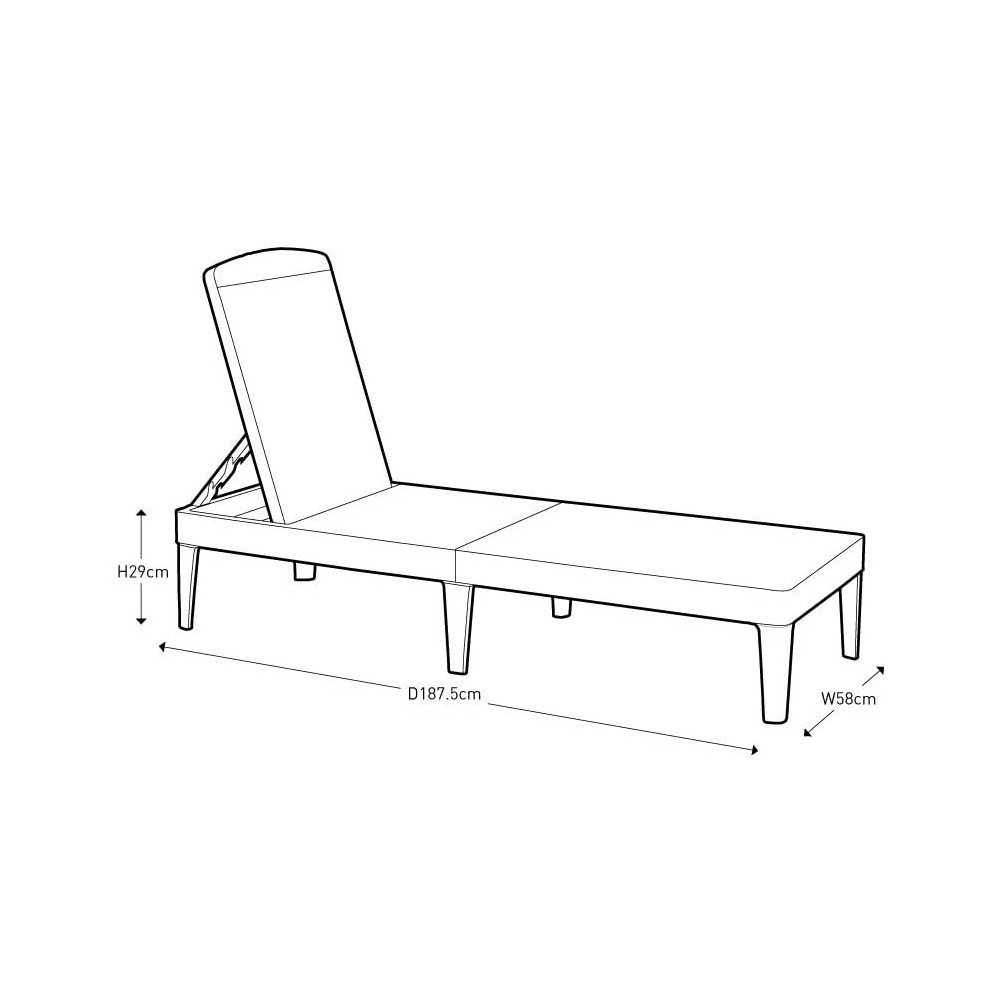 Tumbona de resina CAPPUCCINO JAIPUR 187x58 h29...