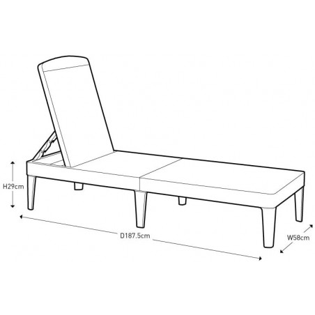 Tumbona de resina CAPPUCCINO JAIPUR 187x58 h29 cm Muebles de jardín