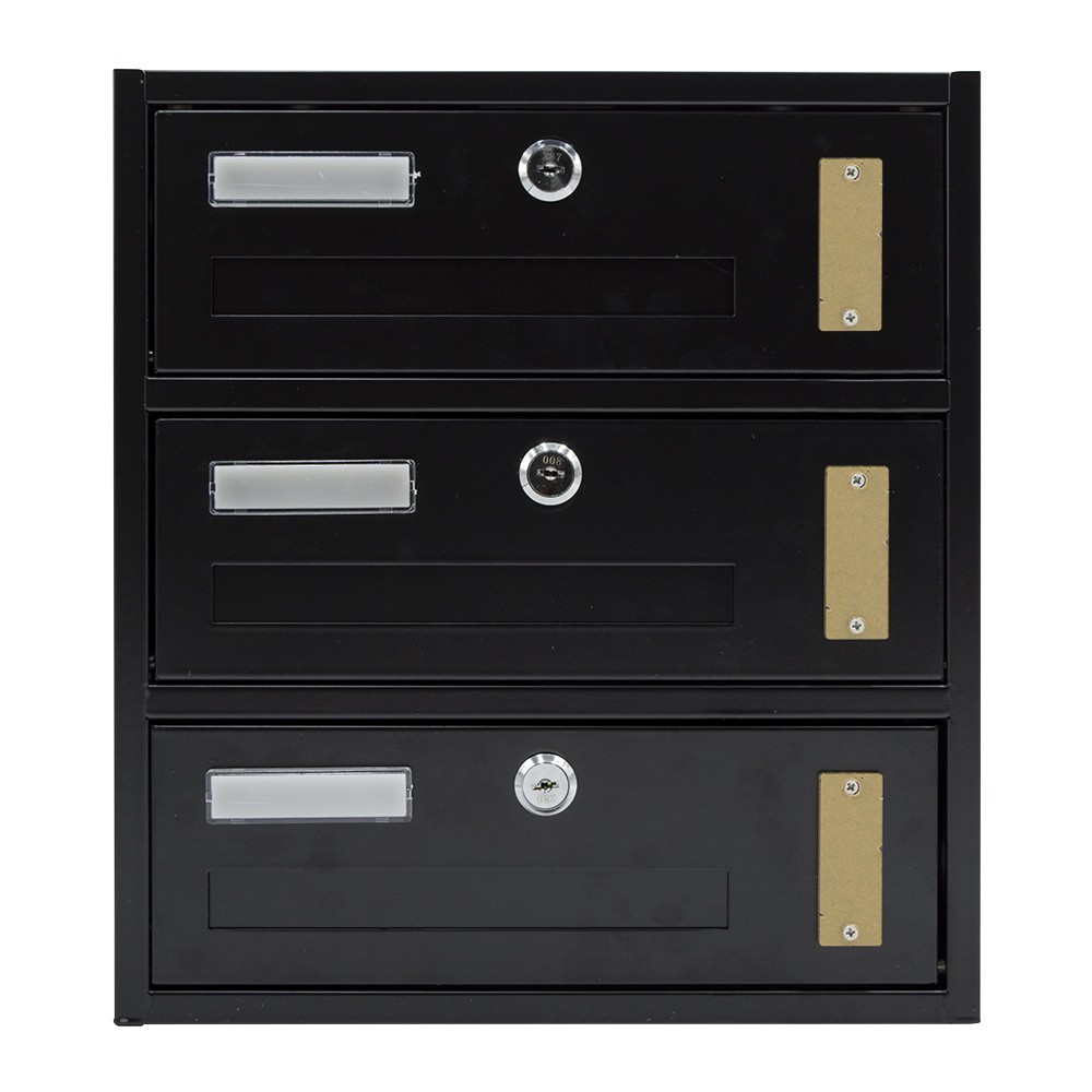 Buzón de condominio Iron Black 3 plazas Art...