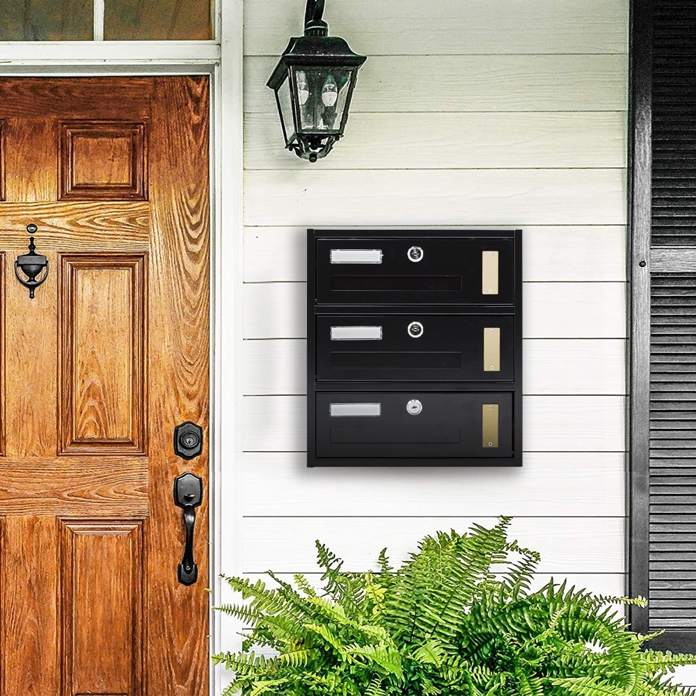Buzón de condominio Iron Black 3 plazas Art...