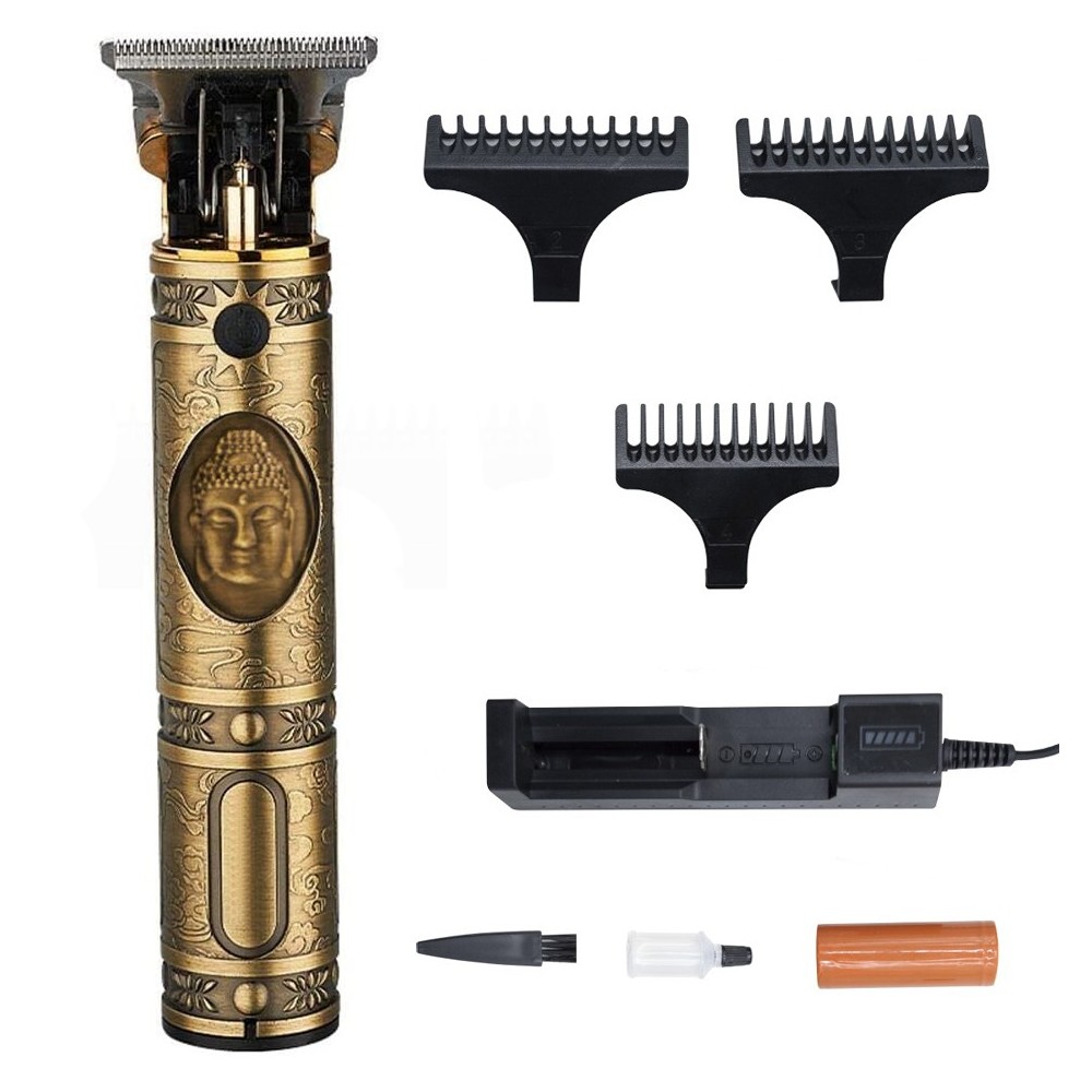 187820 Cortapelos vintage para hombre con peine y carga USB para peluquería