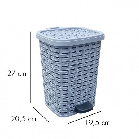 304643 Set 3pcs accesorios de baño en ratán cesto para la ropa y escobillero