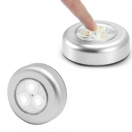 Lámpara adhesiva luz de emergencia portátil con pilas para armario o cajones