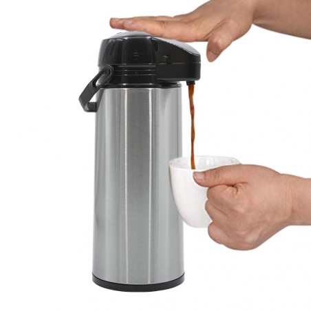 240897 Termo de acero con dispensador y tapa de doble pared 1,9L