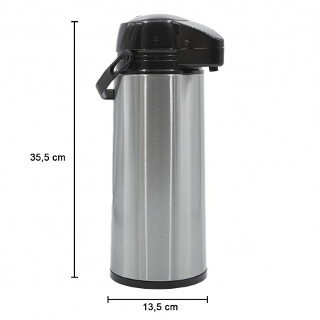 240897 Termo de acero con dispensador y tapa de doble pared 1,9L