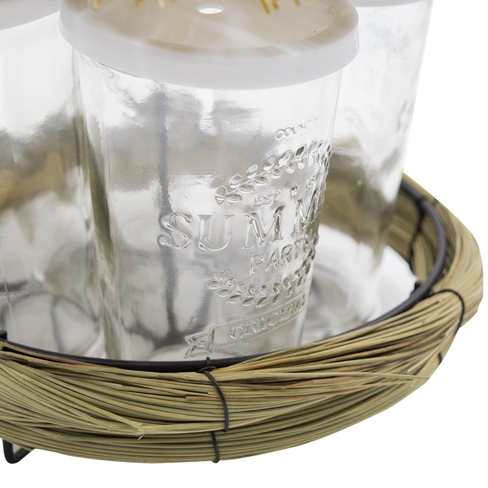 507711 Juego de 4 copas de cocktail con bandeja...