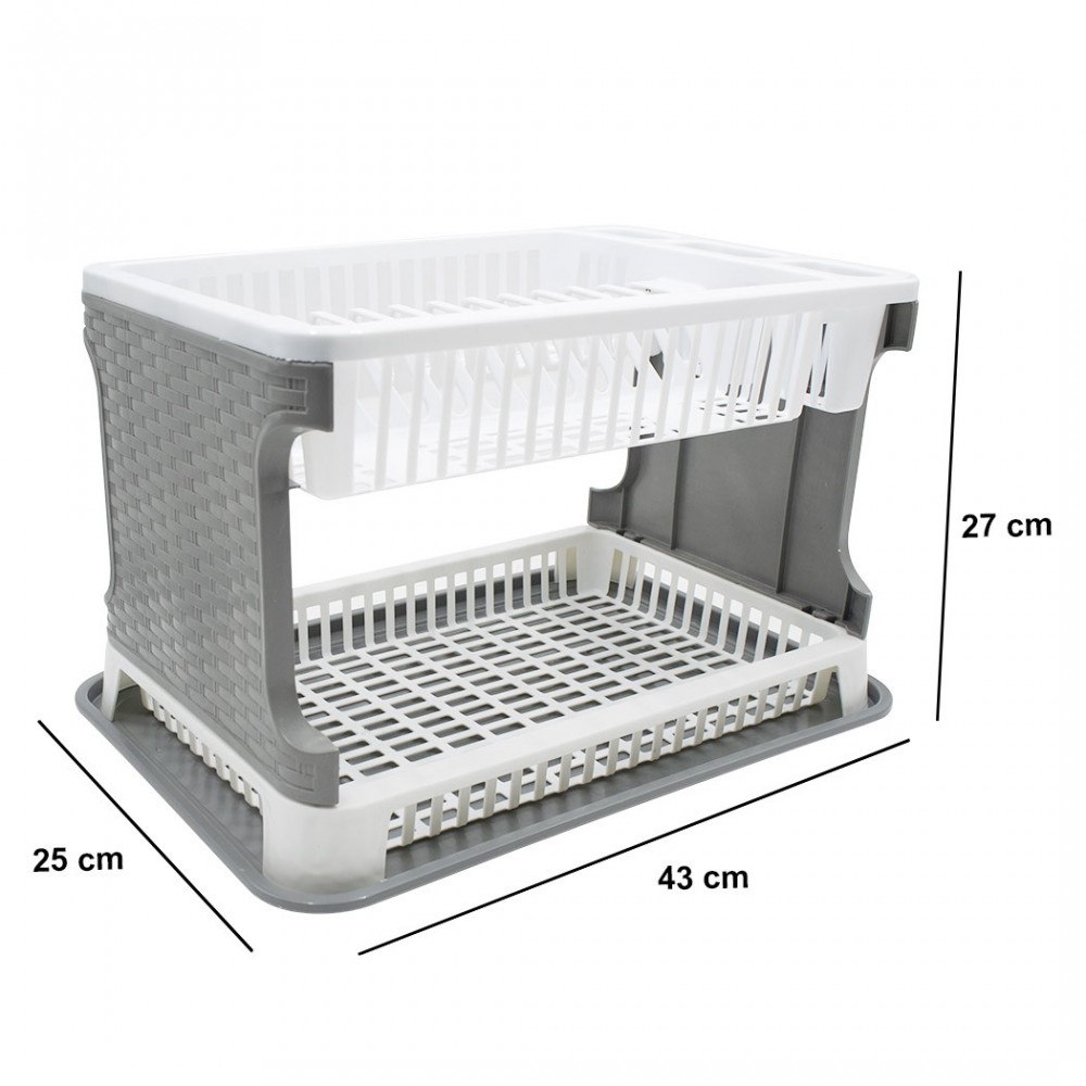 26029 Escurridor platos en plástico de ratán 2...