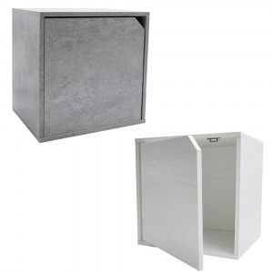 13232 Cubo modular librería cemento de fresno con puerta...