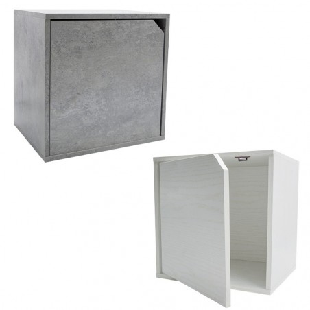 13232 Cubo modular librería cemento de fresno con puerta de apertura magnética