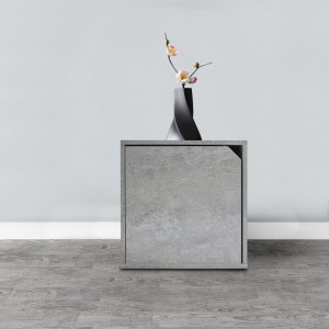 13232 Cubo modular librería cemento de fresno con puerta... 2