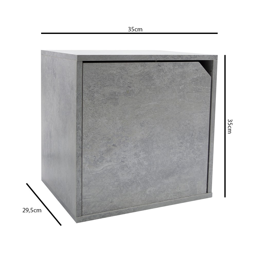 13232 Cubo modular librería cemento de fresno...