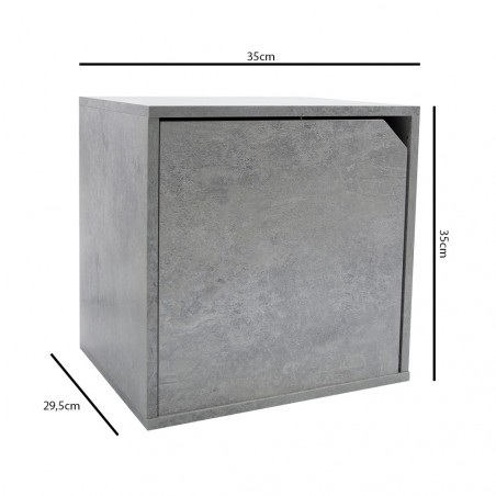 13232 Cubo modular librería cemento de fresno con puerta de apertura magnética