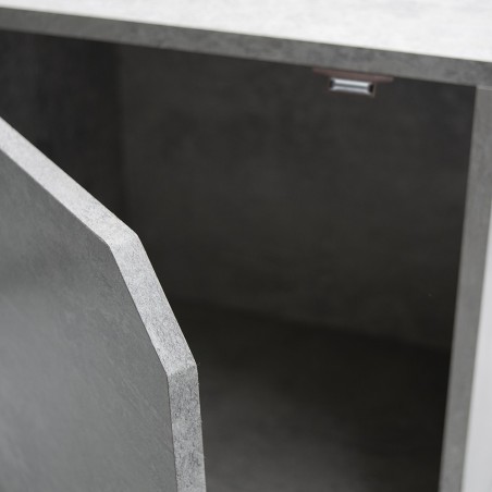 13232 Cubo modular librería cemento de fresno con puerta de apertura magnética