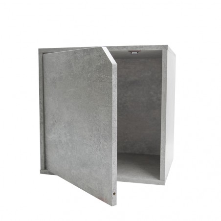 13232 Cubo modular librería cemento de fresno con puerta de apertura magnética