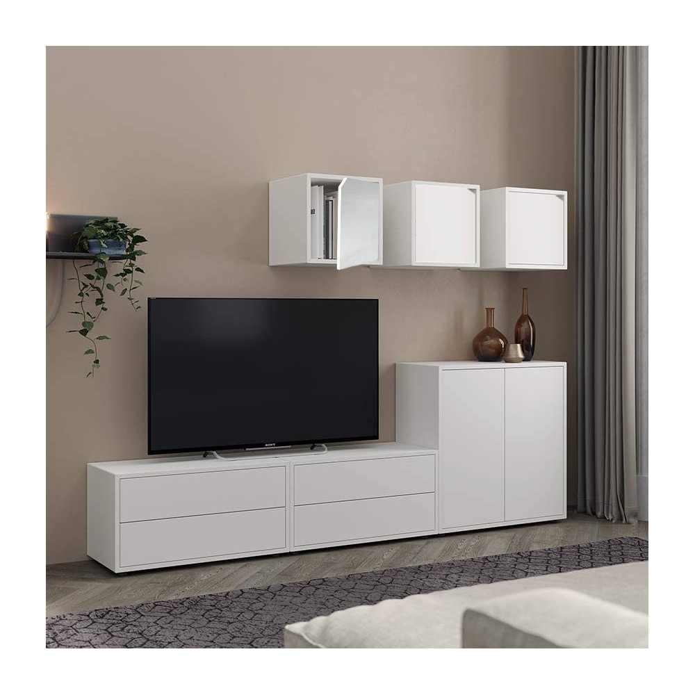 13232 Cubo modular librería cemento de fresno...