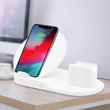 Art. 000305 Soporte de carga inalámbrica 3en1 para smartphone 2A wifi dock NEGRO