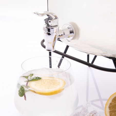 225036 Set 2 Dispensadores de cristal para Bebidas con Grifo y con Soporte 4 lt