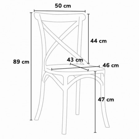Pack 2 sillas Country fabricadas en polipropileno reforzadas con fibra de vidrio