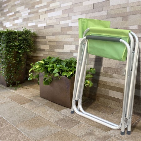 Silla de aluminio plegable FUBUCA tela textilene 48x57x80cm VERDE