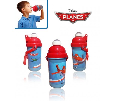Cantimplora / Botella de agua con motivo de PLANES - AVIONES 500ml con cómoda correa de transporte DISNEY 552-51210