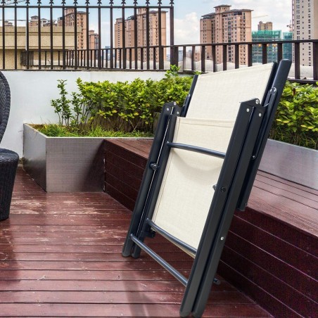 Tumbona ajustable Relax Chair en tela Textilene para jardín y uso al aire libre