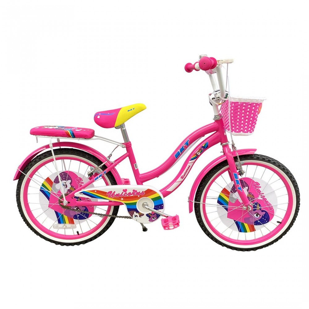 Bicicleta con cesta talla 20 UNICORN BKT bicicleta para niña de 7 a 13 años