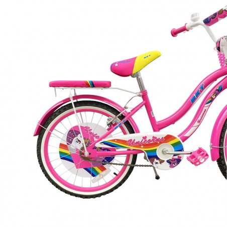 Bicicleta con cesta talla 20 UNICORN BKT bicicleta para niña de 7 a 13 años