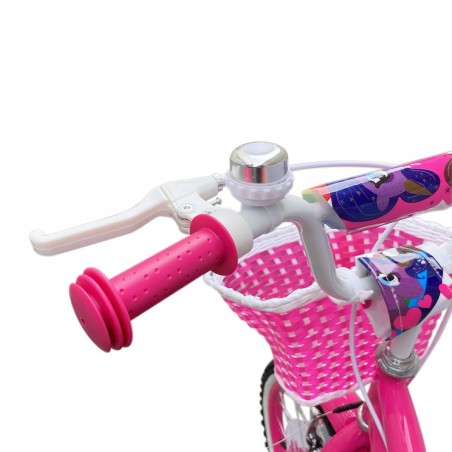 Bicicleta con cesta talla 20 UNICORN BKT bicicleta para niña de 7 a 13 años
