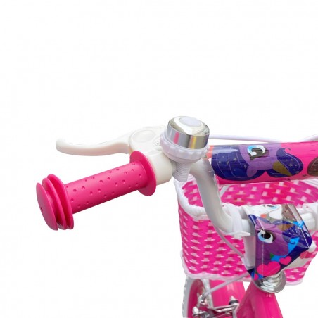 Bicicleta UNICORN BKT talla 16 para niñas de 5 a 8 años con ruedines